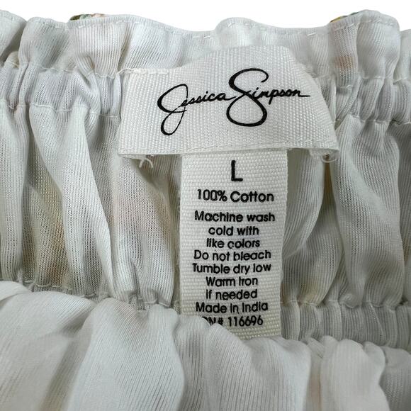 Jessica Simpson Strapless Floral Bubble Mini Dress M Yellow Smocked Romantic - Picture 3 of 8